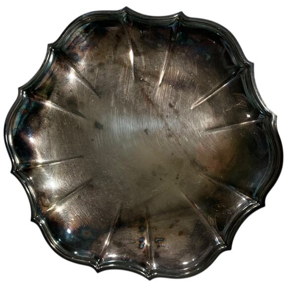 Vintage Chippendale International Silver Co Plated Serving Tray Platter - Picture 12 of 13